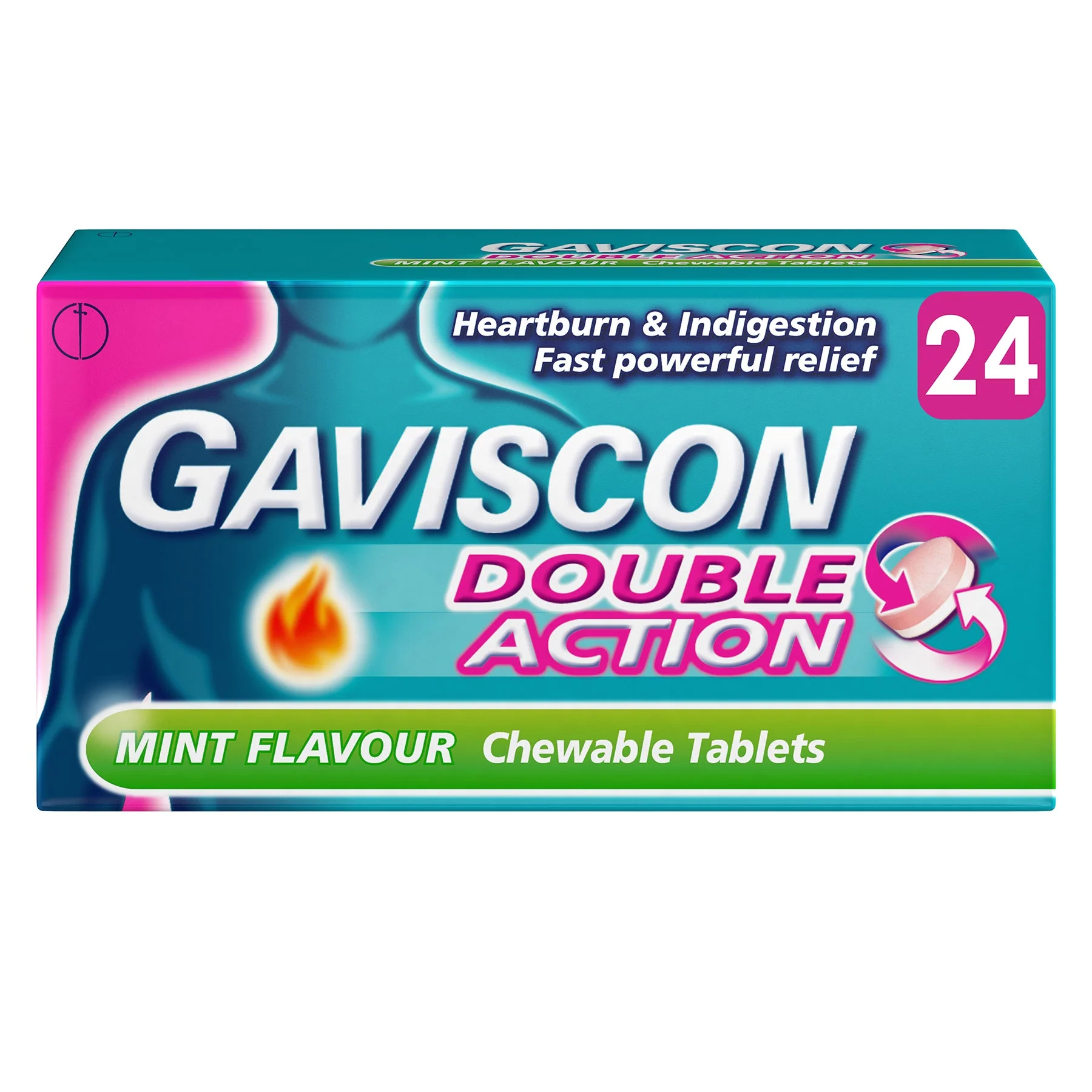 Gaviscon Double Action Chewable Tablets - Mint (Pack of 24)