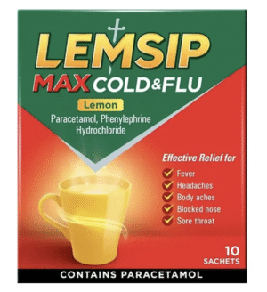 Lemsip Max Cold & Flu Sachets โ Lemon (Pack of 10)