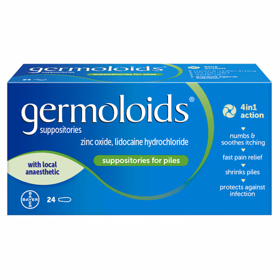 Germoloids Triple Action Suppositories (Pack of 24)